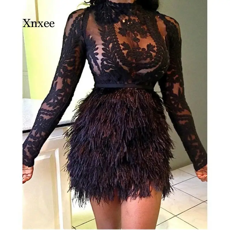 See Through Lace Top With Faux Fur Skirt Set Embroidery Black Mesh Long Sleeve Tops Two Piece Sets no Belt
See Through Lace Top With Faux Fur Skirt Set Embroidery Black Mesh Long Sleeve Tops Two Piece Sets no Belt