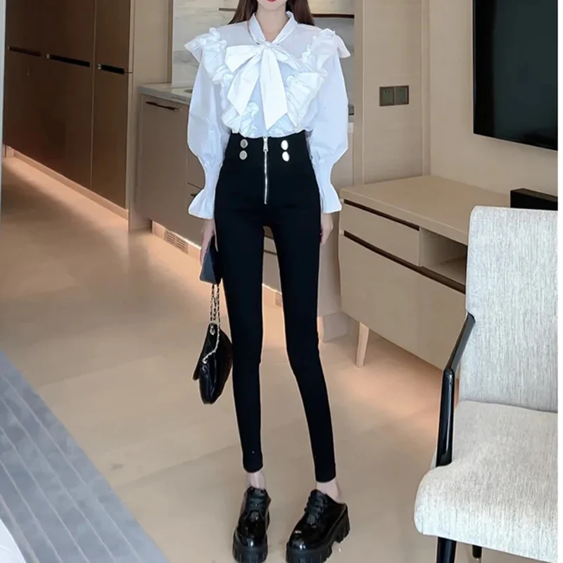 New Autumn Winter Plus Velvet Suit Pants Women High Waist Warm Resilience Pencil Pants Soft Elastic Black Office Mall Trousers
New Autumn Winter Plus Velvet Suit Pants Women High Waist Warm Resilience Pencil Pants Soft Elastic Black Office Mall Trousers