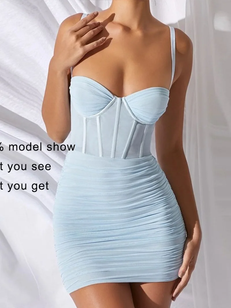 Mesh Summer Women Dress Spaghetti Straps Sash Sexy Dress Mini Night Club Party Dress Bodycon Dress Robe Vestidos Fashion
Mesh Summer Women Dress Spaghetti Straps Sash Sexy Dress Mini Night Club Party Dress Bodycon Dress Robe Vestidos Fashion