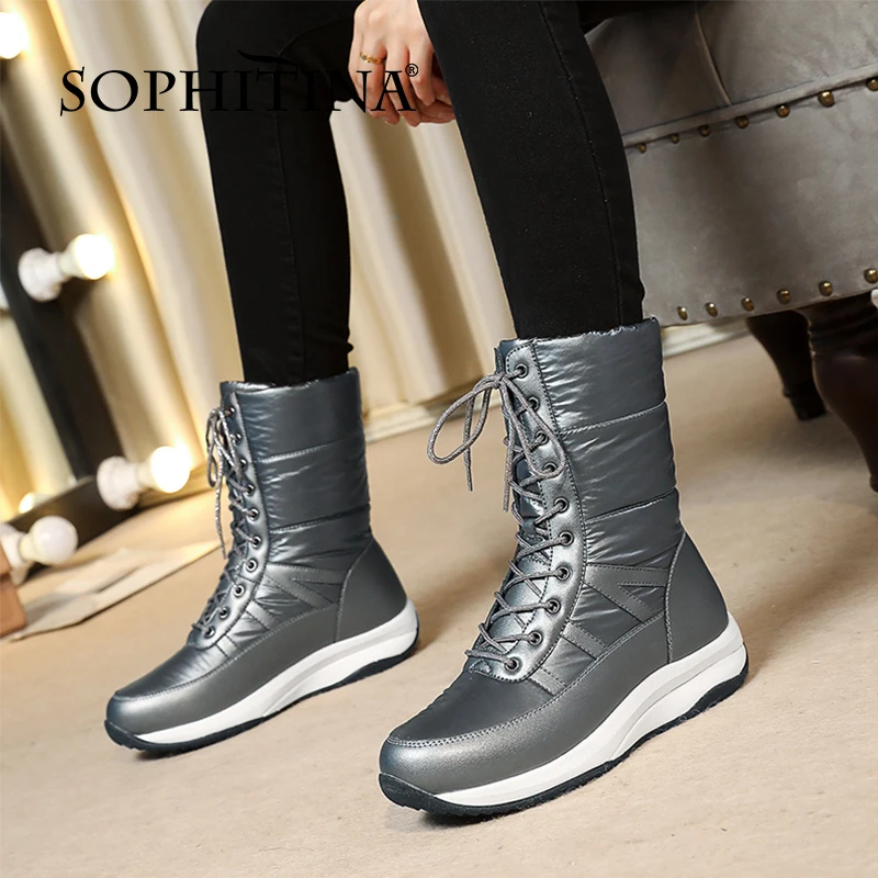 SOPHITINA Women Boots Fashion Platform Long Plush Large Size 35-44 Boots Lace-Up Leather Comfort Warm Winter Lady Shoes YO641
SOPHITINA Women Boots Fashion Platform Long Plush Large Size 35-44 Boots Lace-Up Leather Comfort Warm Winter Lady Shoes YO641