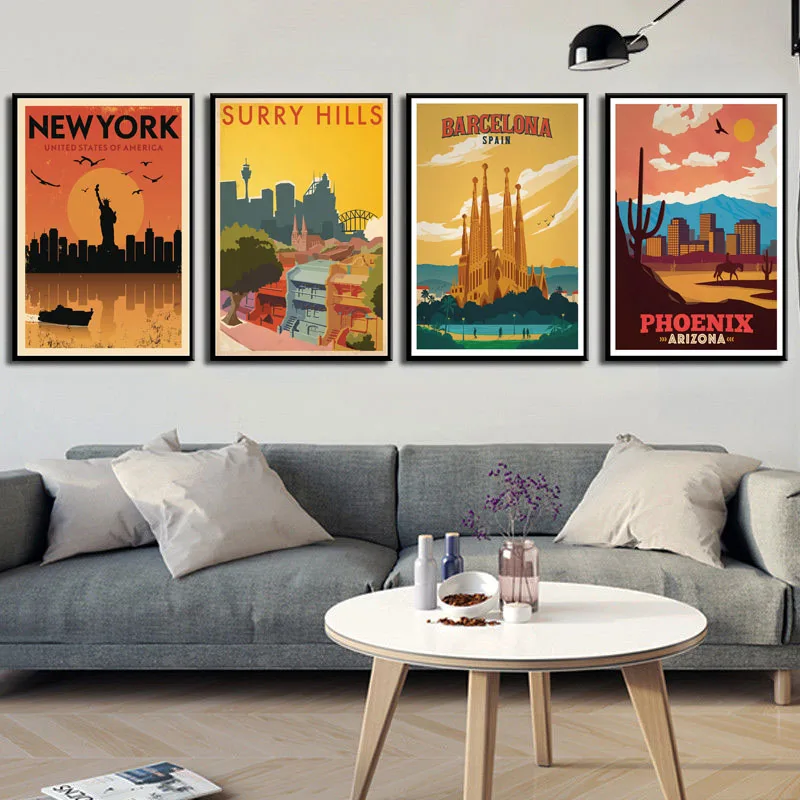 Nordic Vintage Travel Cities Canvas Paintings Posters and Prints Wall Art Picture for Living Room Home Decoration
Nordic Vintage Travel Cities Canvas Paintings Posters and Prints Wall Art Picture for Living Room Home Decoration