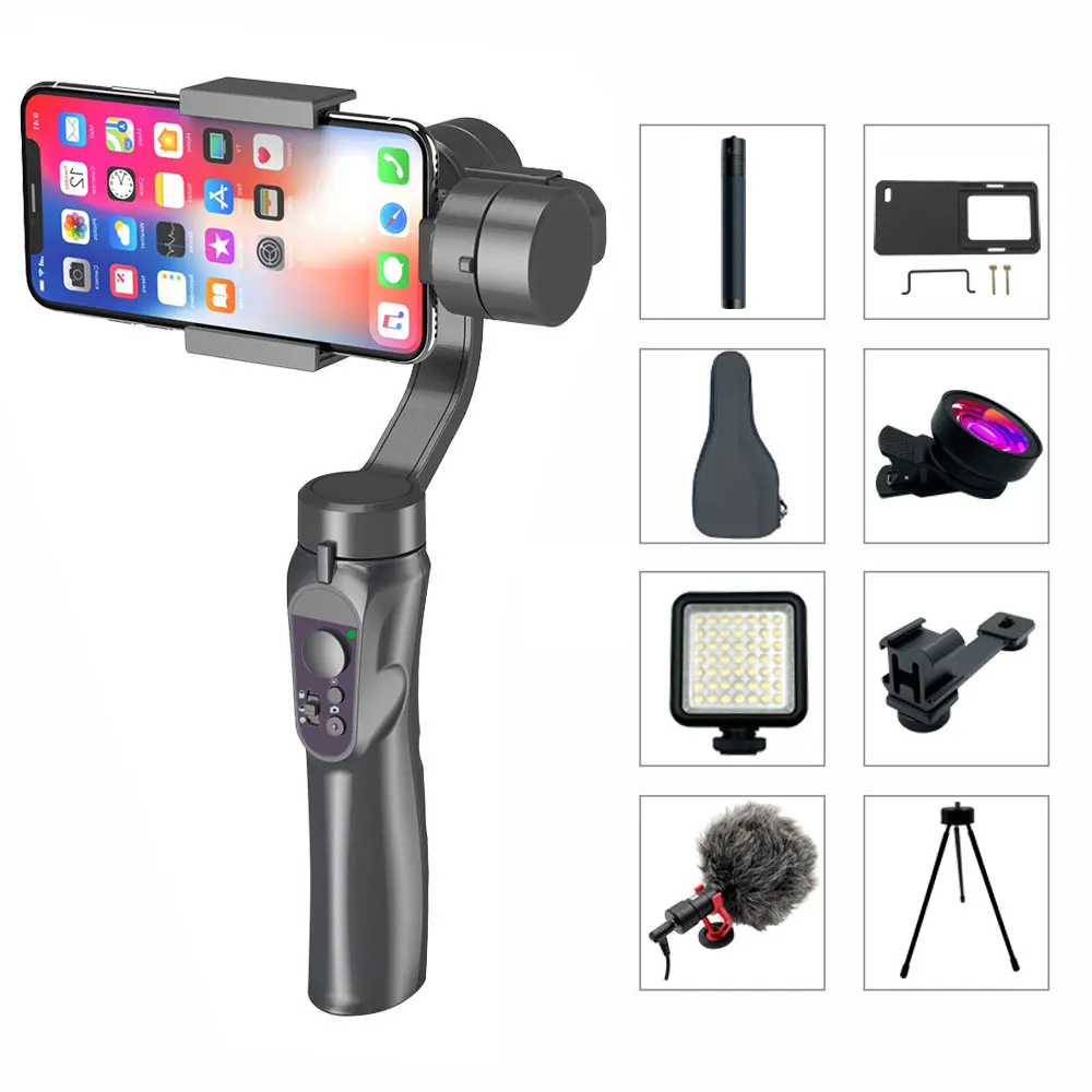 Mobile Phone Holder Stand Tripod for Phone 3 Axis Handheld Gimbal Smartphone Stabilizer USB Charging Video Record Vlog Live
Mobile Phone Holder Stand Tripod for Phone 3 Axis Handheld Gimbal Smartphone Stabilizer USB Charging Video Record Vlog Live