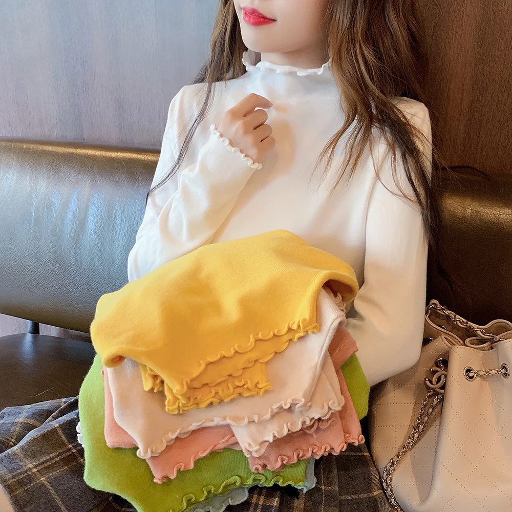 NEW thin wood ear half high collar sweater autumn new women's T-shirt harajuku coat long sleeve shirt women shirts plus size
NEW thin wood ear half high collar sweater autumn new women's T-shirt harajuku coat long sleeve shirt women shirts plus size