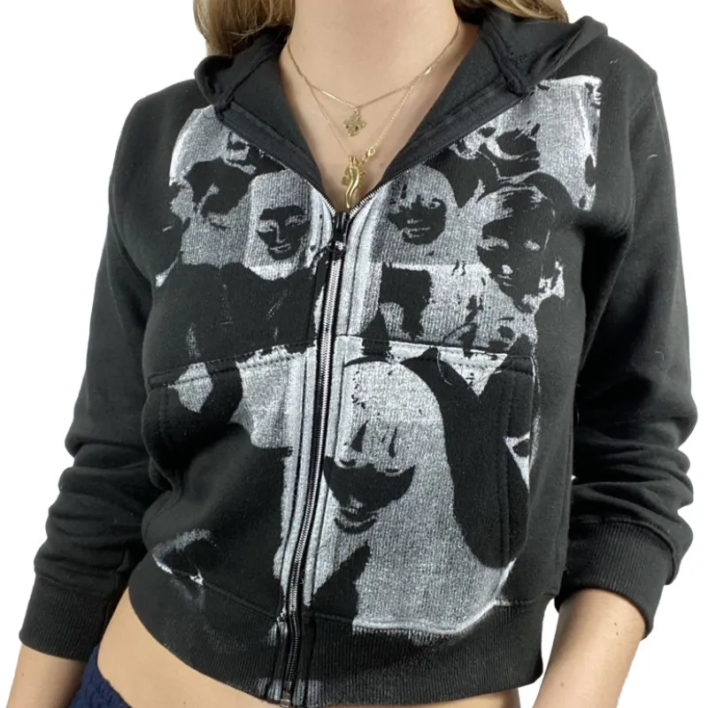 Women’s Zip Up Hoodie, Casual Long Sleeve Portrait Print Loose Fit Sweatshirt Crop Tops Spring Autumn
Women’s Zip Up Hoodie, Casual Long Sleeve Portrait Print Loose Fit Sweatshirt Crop Tops Spring Autumn