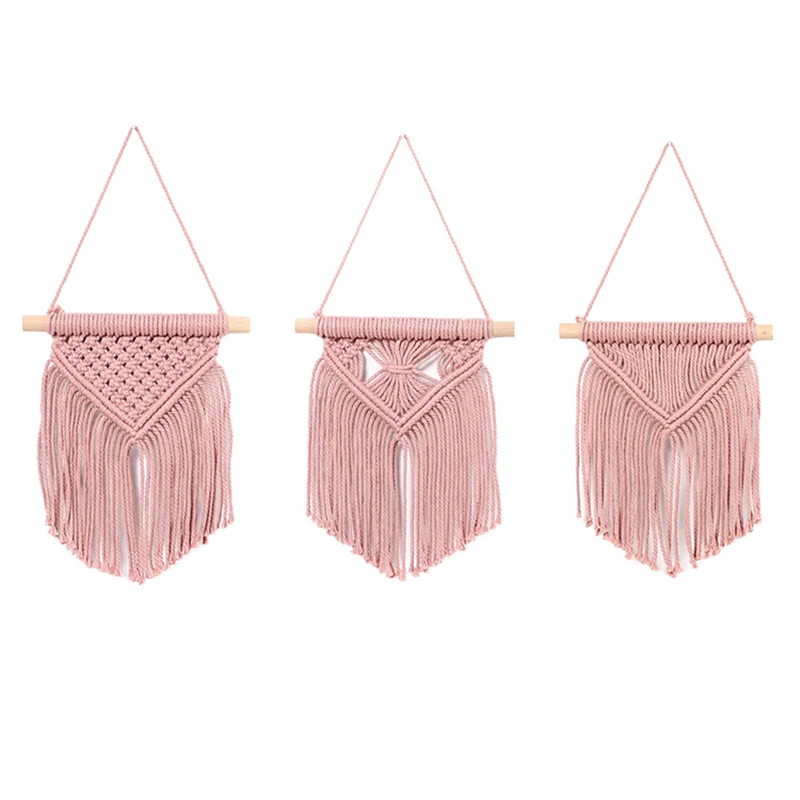 3pcs Small Nordic Hand-woven Tapestry Macrame Wall Hanging Boho Decor Photo Props For Children's Room Headboard Home Decoration
3pcs Small Nordic Hand-woven Tapestry Macrame Wall Hanging Boho Decor Photo Props For Children's Room Headboard Home Decoration