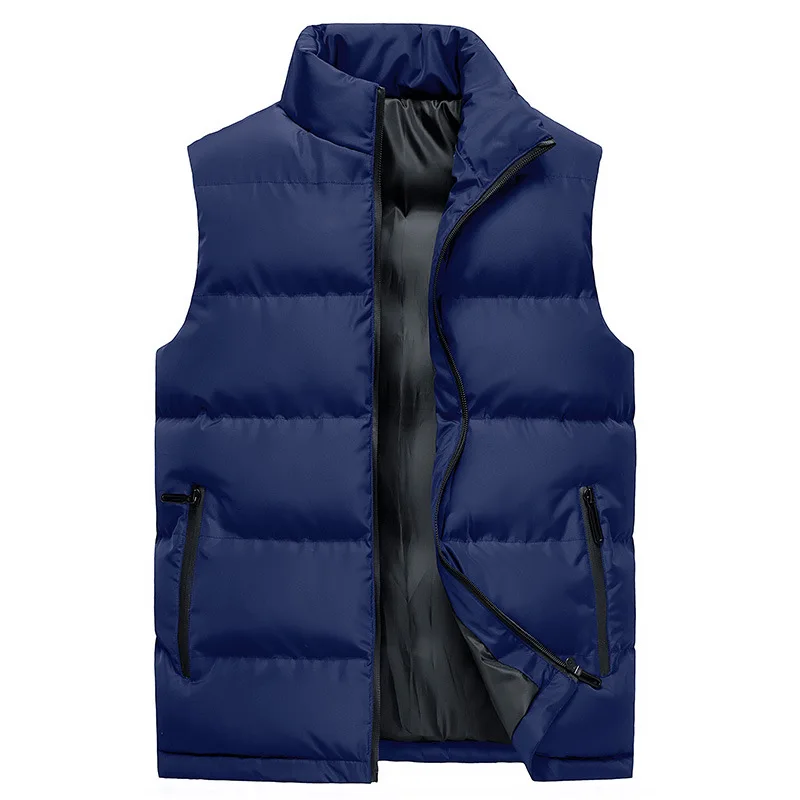 2021 Autumn and Winter Men's Stand Collar Pure Color Thickened down Cotton Vest Youth Solid Color Casual Vest
2021 Autumn and Winter Men's Stand Collar Pure Color Thickened down Cotton Vest Youth Solid Color Casual Vest