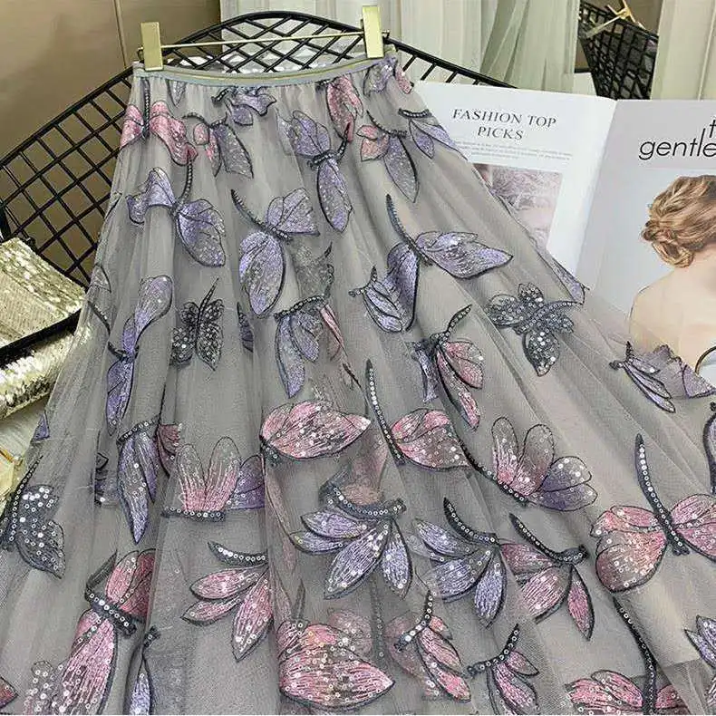 Heavy industry Sequin mesh embroidery skirt 2020 new mesh skirt long skirt A-line skirt FAIRY DRESS swing skirt
Heavy industry Sequin mesh embroidery skirt 2020 new mesh skirt long skirt A-line skirt FAIRY DRESS swing skirt