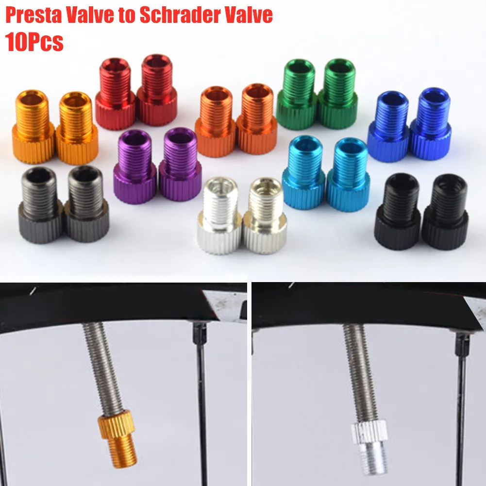 10Pcs Aluminum Alloy Presta Valve to Schrader Valve Converter Bicycle Bike Valve Adapter Bicycle Tube Pump Air Compressor Tools
10Pcs Aluminum Alloy Presta Valve to Schrader Valve Converter Bicycle Bike Valve Adapter Bicycle Tube Pump Air Compressor Tools