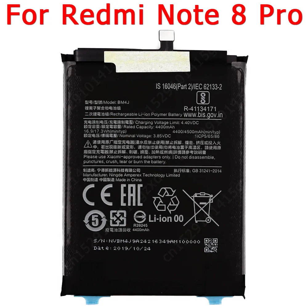 100% Original New For Xiaomi Redmi Note 8 Pro Note8 Battery BM4J Cellphone Li-ion Bateria Replacement Repair Spare Parts
100% Original New For Xiaomi Redmi Note 8 Pro Note8 Battery BM4J Cellphone Li-ion Bateria Replacement Repair Spare Parts