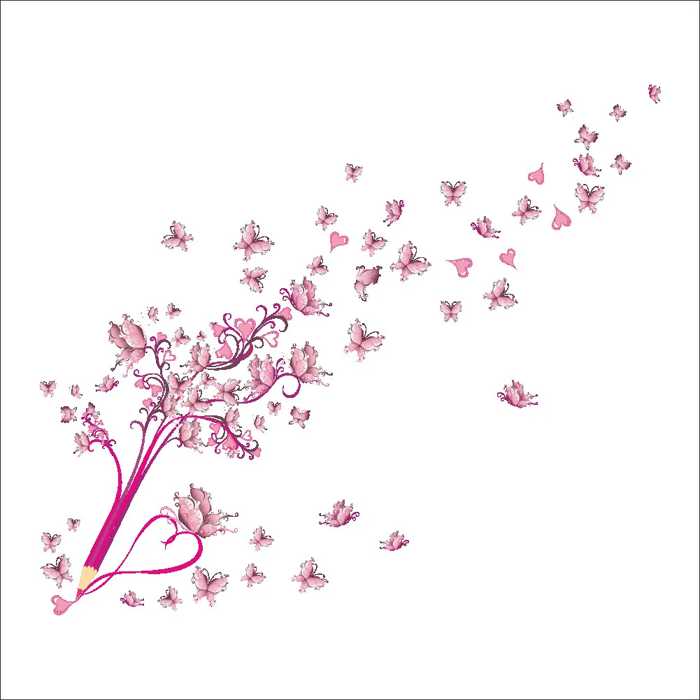 Pink Pencil Butterfly Flying Flower Wall Stickers Princess Children's Room Decoration Stickers Home Decoration Wall Stickers
Pink Pencil Butterfly Flying Flower Wall Stickers Princess Children's Room Decoration Stickers Home Decoration Wall Stickers