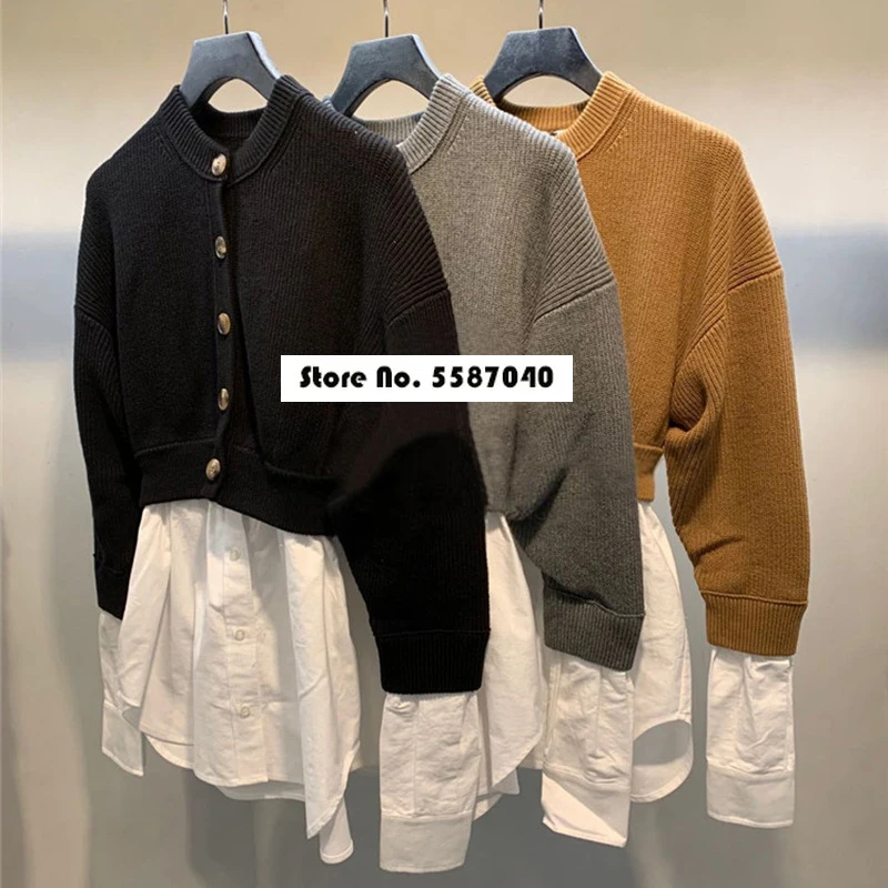 / 2021 Autumn Winter New Color Matching Round Neck Long Sleeve Two-piece Shirt Stitching Knitted Sweater Jacket
/ 2021 Autumn Winter New Color Matching Round Neck Long Sleeve Two-piece Shirt Stitching Knitted Sweater Jacket
