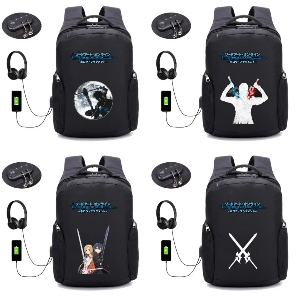 anime Sword Art Online backpack USB charging Laptop bag Anti thief Travel waterproof school backpack men women travel package
anime Sword Art Online backpack USB charging Laptop bag Anti thief Travel waterproof school backpack men women travel package