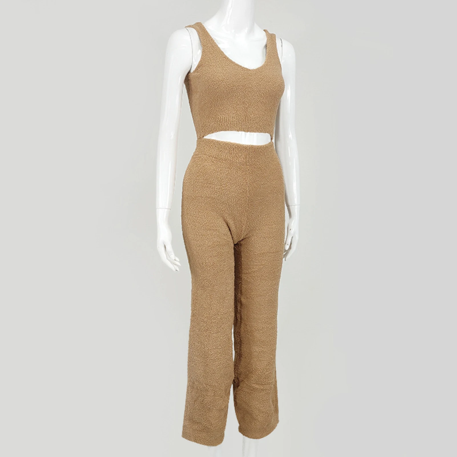 2020 Knitted Tracksuit Two Piece Set Women Autumn Backless Crop Top Vest Pants Plush Two Piece Outfit Matching Set For Women
2020 Knitted Tracksuit Two Piece Set Women Autumn Backless Crop Top Vest Pants Plush Two Piece Outfit Matching Set For Women