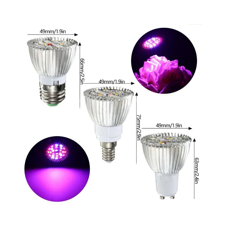 HKKZI растущие лампы светодиодный свет для выращивания AC85 265V полный спектр