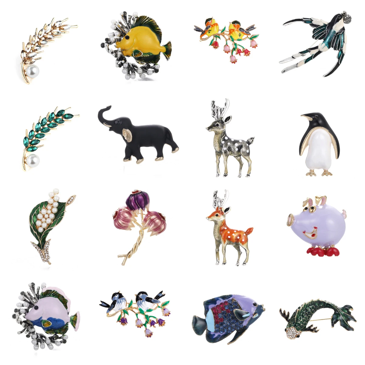 Elephant Deer Bird Wheat Penguin Fish Brooches For Women Large Insect Brooch Pin Fashion Dress Coat Accessories Cute Jewelry
Elephant Deer Bird Wheat Penguin Fish Brooches For Women Large Insect Brooch Pin Fashion Dress Coat Accessories Cute Jewelry