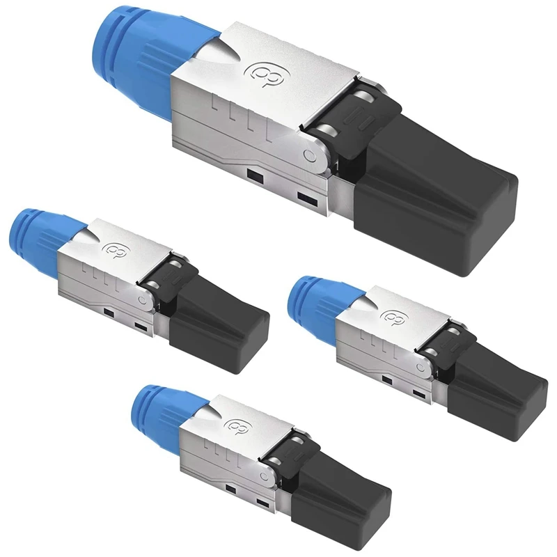 4 Pcs RJ45 Connector Tool-Free for Installation Cable Cat8 Cat7A Cat7 Cat6A Network Plug Field Ready Shielded 40 Gbps
4 Pcs RJ45 Connector Tool-Free for Installation Cable Cat8 Cat7A Cat7 Cat6A Network Plug Field Ready Shielded 40 Gbps
