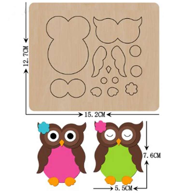 

Splicing Owl Keychain Pendant DIY Cutting Wood Dies For Leather Blade Rule Cutter Paper Crafts for Common Machines on the Market