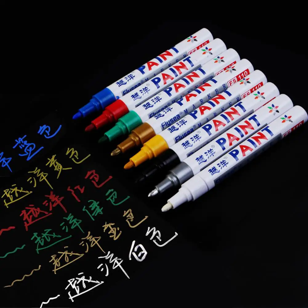 

6 colors Waterproof Car Tyre Tire Tread CD Metal Permanent Paint Marker Graffti Oily Marker Macador Caneta Stationery