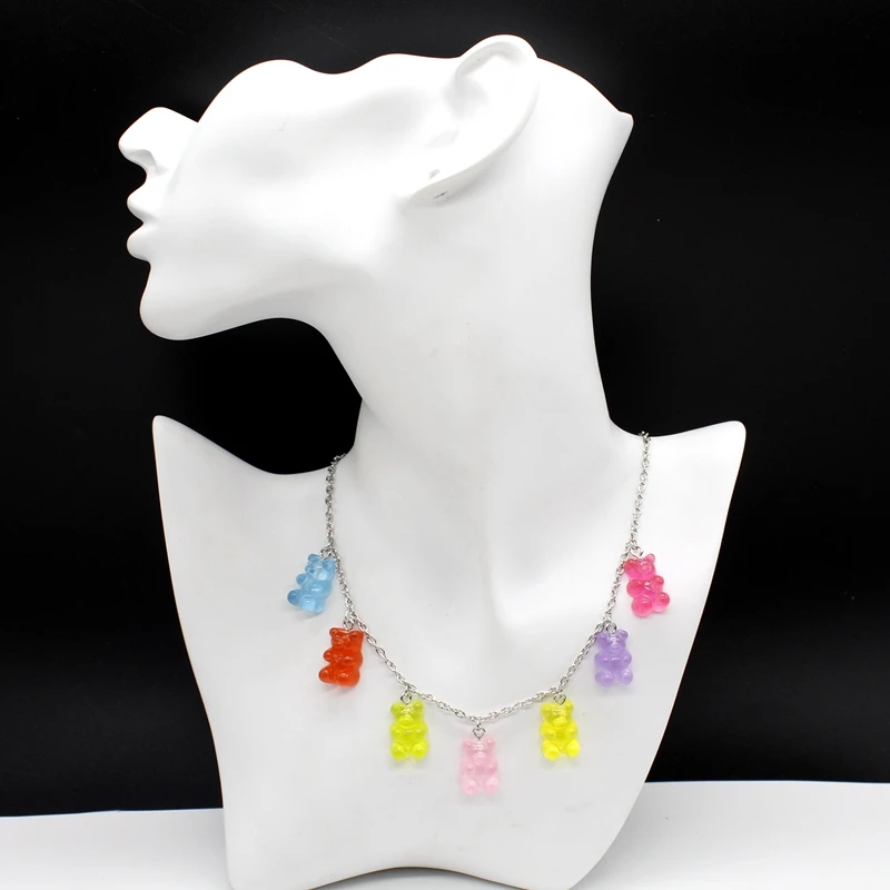 2020 NEW Cute Candy Color Cartoon Bear Necklace DIY Handmade Colorful Resin Bear Fresh Necklace Jewelry pendant
2020 NEW Cute Candy Color Cartoon Bear Necklace DIY Handmade Colorful Resin Bear Fresh Necklace Jewelry pendant