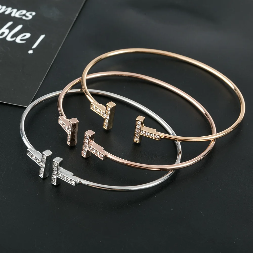 Double T-shaped couple bracelet T-shaped Bangle simple elastic opening adjustable ladies alloy bracelet gift
Double T-shaped couple bracelet T-shaped Bangle simple elastic opening adjustable ladies alloy bracelet gift