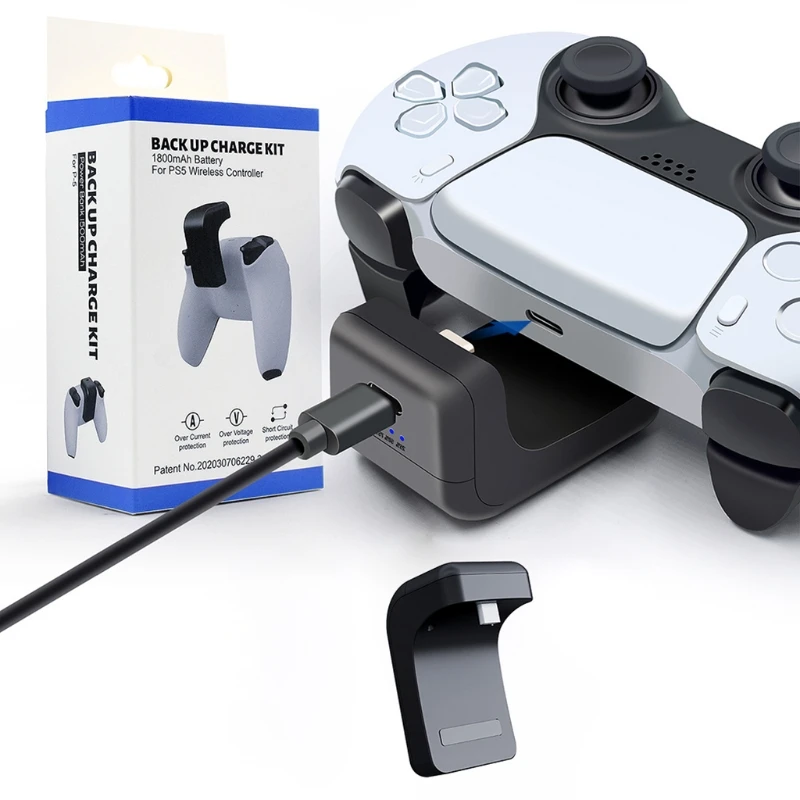 2021 New Rechargeable Game Controller Battery Pack For PS5 Gamepad External Back Clip Wireless Power Charging Bag | Электроника