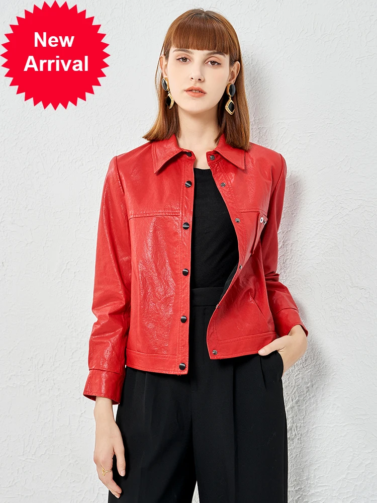 sheepskin jacket women's short red genuine leather coat motorcycle clothing high waist small coat
sheepskin jacket women's short red genuine leather coat motorcycle clothing high waist small coat