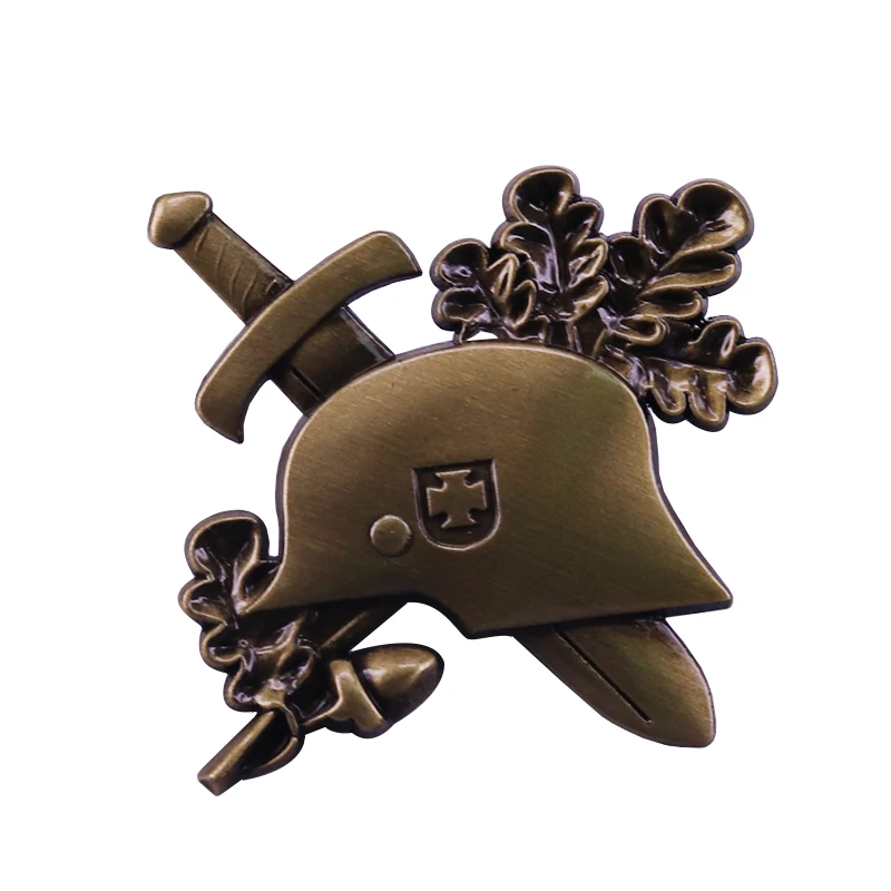 Винтажная латунная заколка для шлема немецкая Военная Античная коллекция |