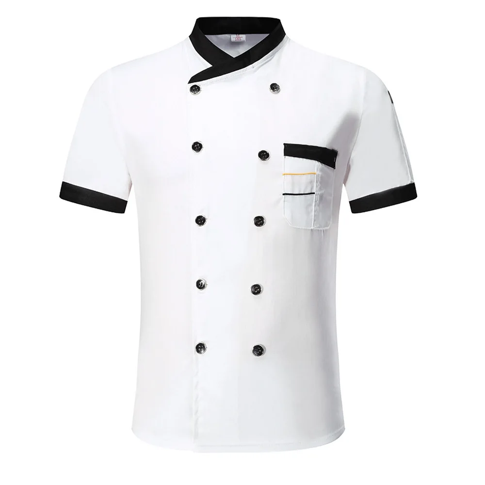 Unisex Hotel Dining Hall Chef Clothes Stand Collar Button Short Sleeve T-Shirt Tops Exquisite Workmanship Uniform Top
Unisex Hotel Dining Hall Chef Clothes Stand Collar Button Short Sleeve T-Shirt Tops Exquisite Workmanship Uniform Top