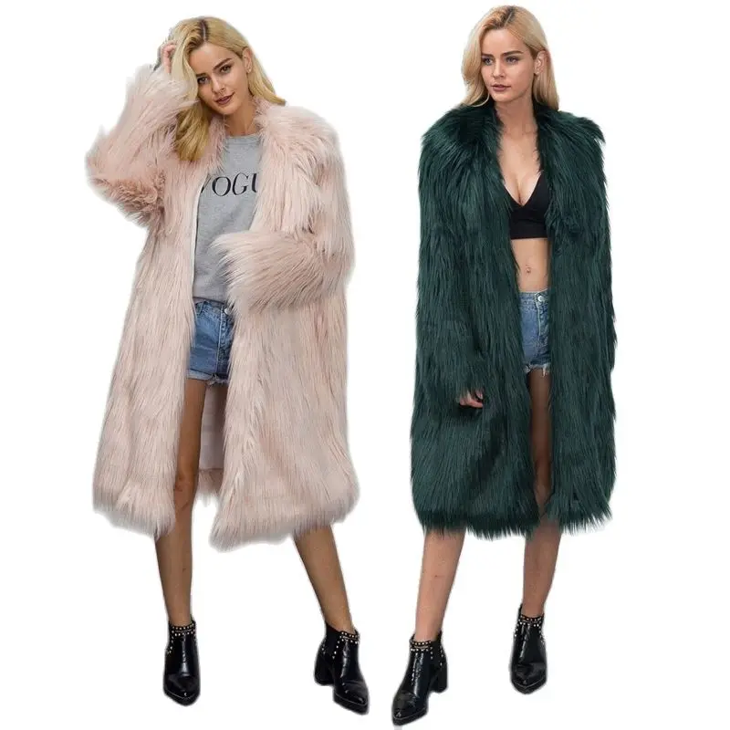 Новинка, модная Женская осенне-зимняя одежда, Женское пальто из искусственного меха, длинный тренчкот из искусственного лисьего меха 
Новинка, модная Женская осенне-зимняя одежда, Женское пальто из искусственного меха, длинный тренчкот из искусственного лисьего меха