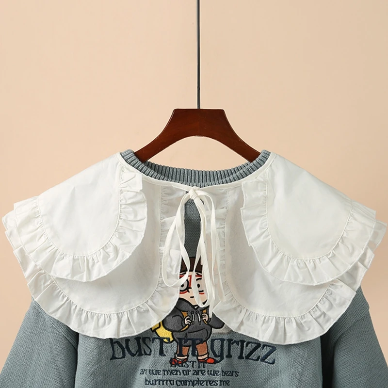 Women Girls Royal Style Double Layer Fake Collar Shawl Shoulder Wrap High Low Tiered Ruffled Necklace Vintage Lace-Up White
Women Girls Royal Style Double Layer Fake Collar Shawl Shoulder Wrap High Low Tiered Ruffled Necklace Vintage Lace-Up White