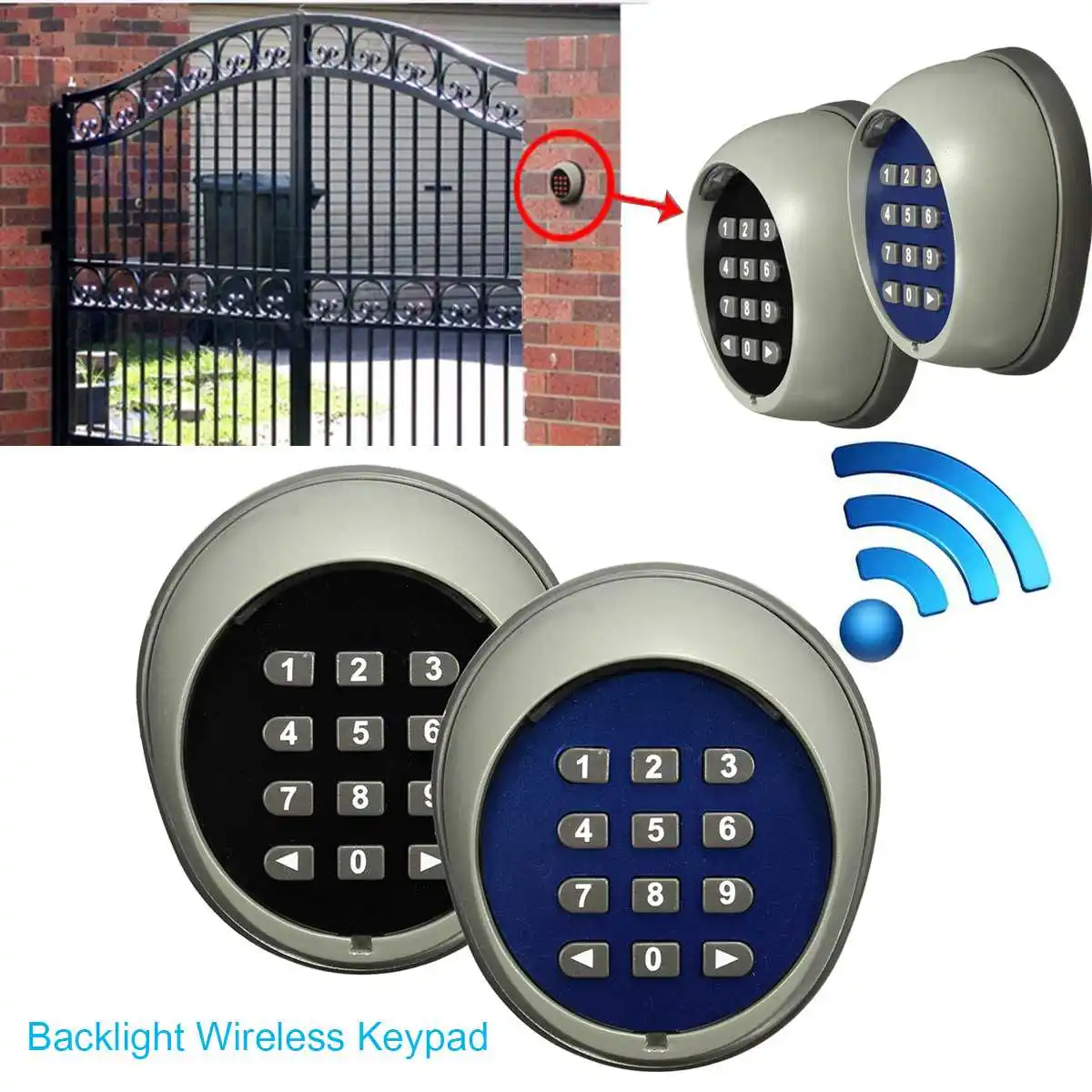 433MHz Backlight Wireless Keypad Universal Remote Control Switch For ALEKO Gate Door Access Alarm Security System
433MHz Backlight Wireless Keypad Universal Remote Control Switch For ALEKO Gate Door Access Alarm Security System