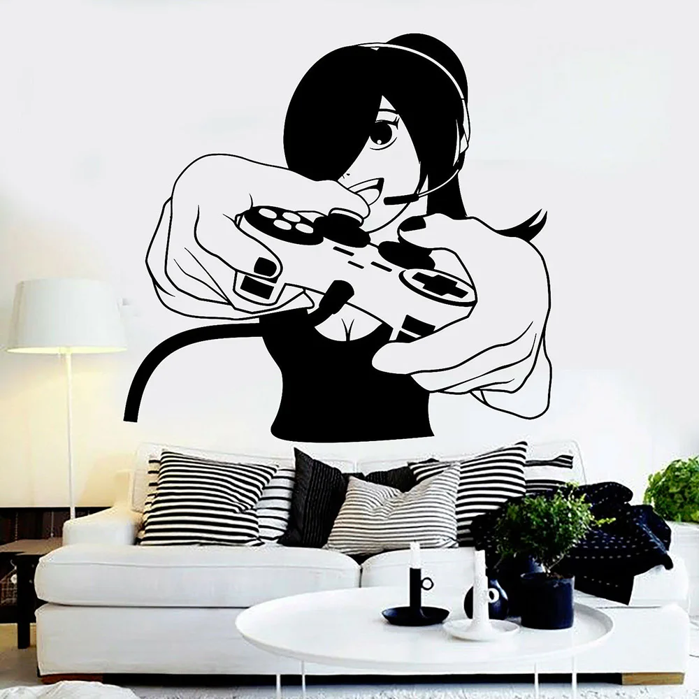 Gamer Girl Wall Sticker Video Game Vinyl Wall Decal Play Room Gaming Stickers Living Room Bedroom Decor Accessories C643
Gamer Girl Wall Sticker Video Game Vinyl Wall Decal Play Room Gaming Stickers Living Room Bedroom Decor Accessories C643