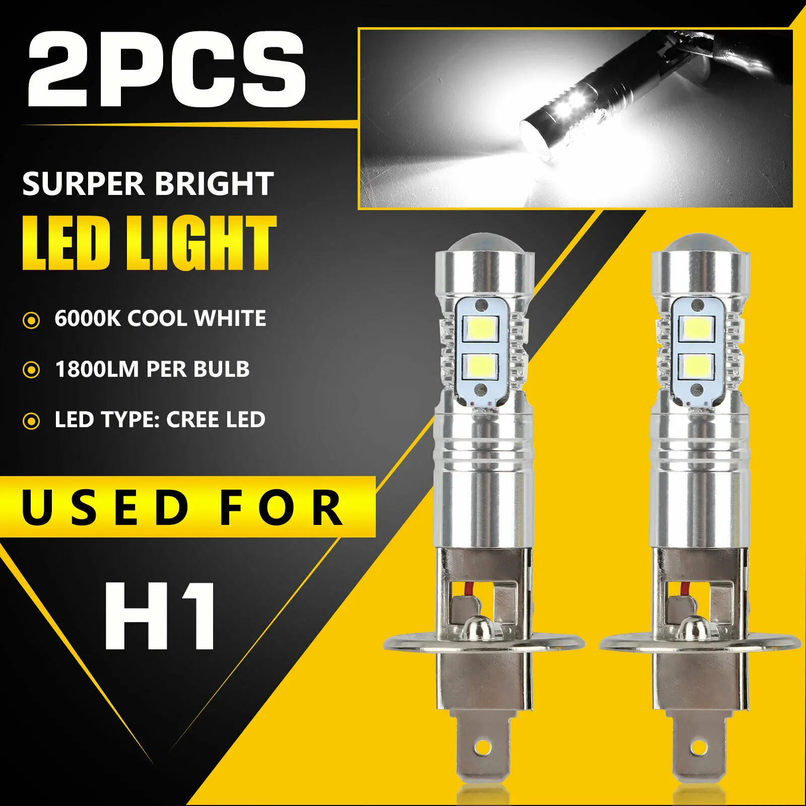 LKT 1PCS Hot Sale H1 LED Headlight Bulb 6000k High And Low Beam Light 100w High Brightness Fog Light White
LKT 1PCS Hot Sale H1 LED Headlight Bulb 6000k High And Low Beam Light 100w High Brightness Fog Light White