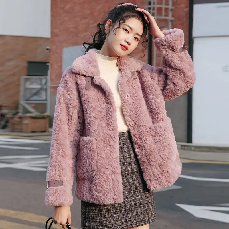 Thick Lamb Plush Coat Female Short Outerwear New Autumn Winter Warm Parka Coats Female Fashion Korean Loose Jacket Overcoat Lady
Thick Lamb Plush Coat Female Short Outerwear New Autumn Winter Warm Parka Coats Female Fashion Korean Loose Jacket Overcoat Lady