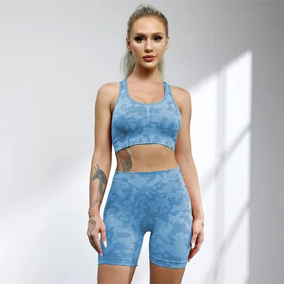 Women Athletic Set Yoga suit Seamless Sport Shorts Bra Suit Camouflage Sportwear Fitness Running Elastic Tracksuit Gym Clothes
Women Athletic Set Yoga suit Seamless Sport Shorts Bra Suit Camouflage Sportwear Fitness Running Elastic Tracksuit Gym Clothes
