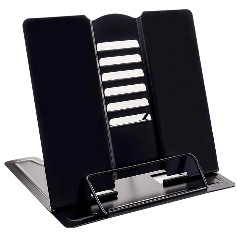 Desk Book Stand Metal Reading Rest Book Holder Angle Adjustable Stand Document Holder Portable Sturdy Lightweight(Black)
Desk Book Stand Metal Reading Rest Book Holder Angle Adjustable Stand Document Holder Portable Sturdy Lightweight(Black)