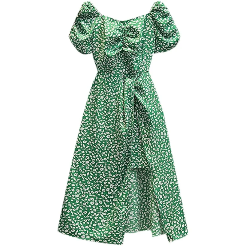 Large Size Green Summer Dress Women Square Neck Floral Print Temperament Long Dresses Plus Size L-4XL
Large Size Green Summer Dress Women Square Neck Floral Print Temperament Long Dresses Plus Size L-4XL