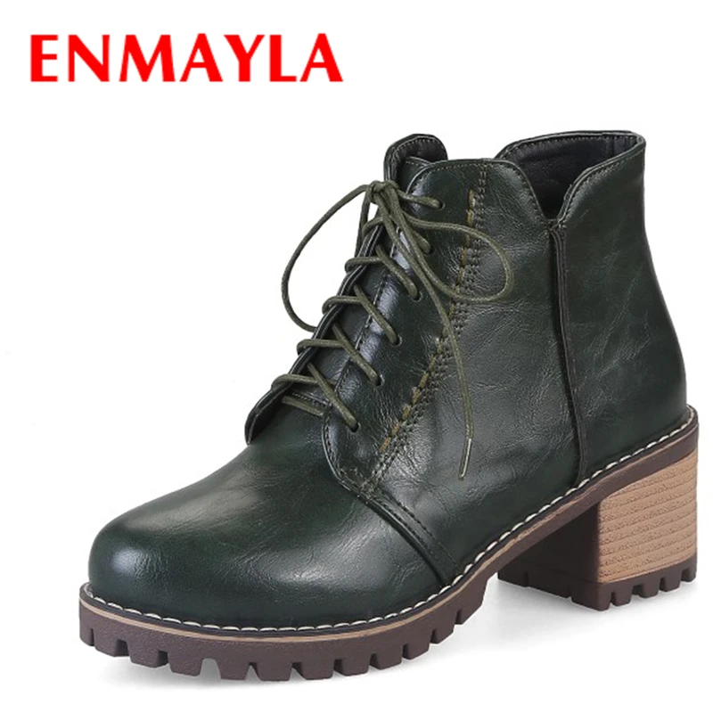 ENMAYLA Autumn Faux Suede Lace-up Ankle Boots Women Round Toe Shoes Woman High Heels Platform Boots Womens Casual Shoes
ENMAYLA Autumn Faux Suede Lace-up Ankle Boots Women Round Toe Shoes Woman High Heels Platform Boots Womens Casual Shoes
