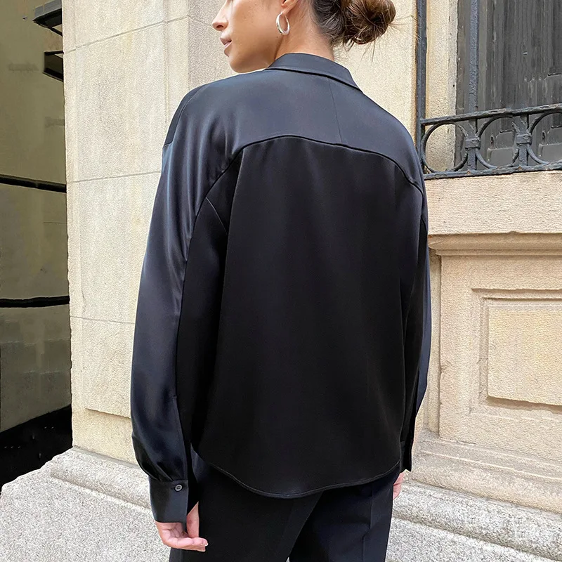 2021 Fashion Women Office Basic Shirt Long Sleeve Satin Blouses Lapel Buttons Shirts Tunic Tops Solid 
2021 Fashion Women Office Basic Shirt Long Sleeve Satin Blouses Lapel Buttons Shirts Tunic Tops Solid
