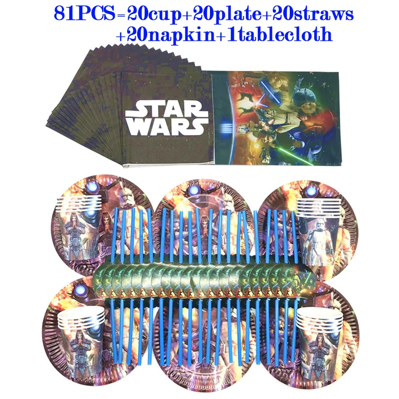 Star Wars Birthday Party Decoration Gift Bags Paper Plate Cup Napkin Tablecloth Tableware Baby Shower Party Supplies Set 81pcs
Star Wars Birthday Party Decoration Gift Bags Paper Plate Cup Napkin Tablecloth Tableware Baby Shower Party Supplies Set 81pcs