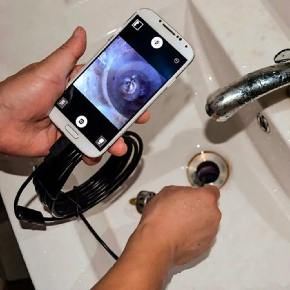 Эндоскоп USB Android эндоскоп камера водонепроницаемый осмотр бороскоп Гибкая 5 мм 7 для ПК ноутбук 6LED|Микроскопы|