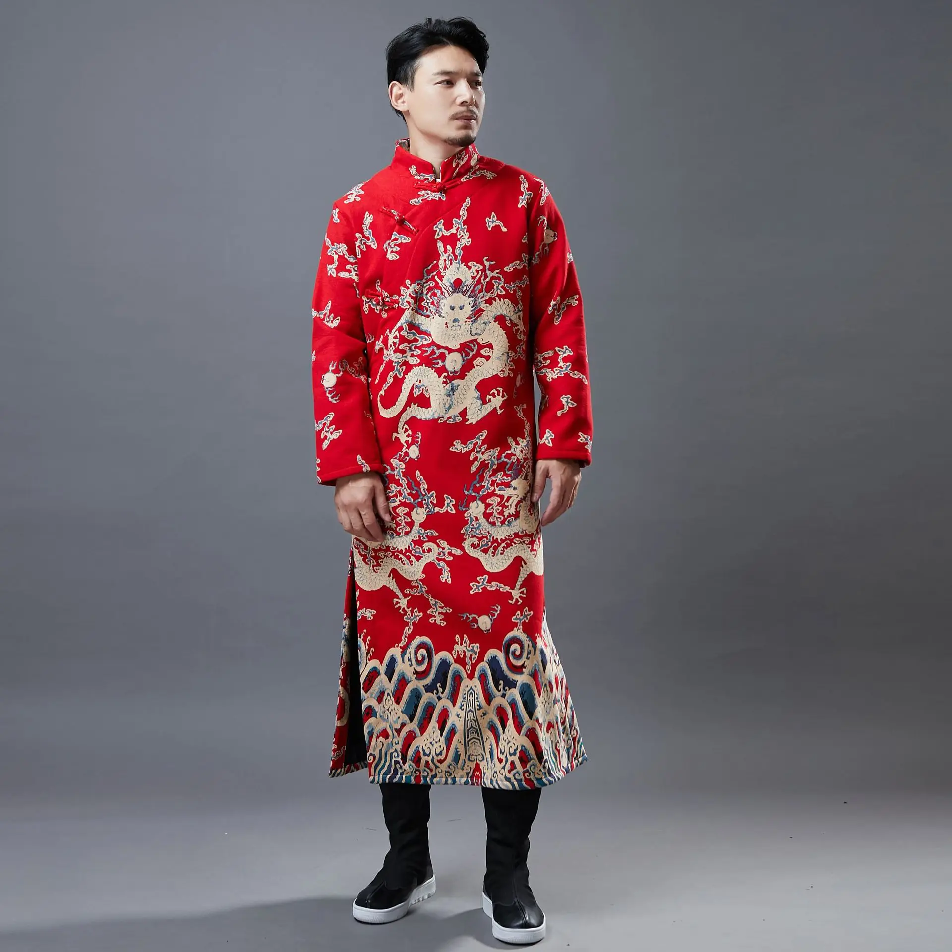 Cotton, linen, dragon pattern, cotton robe, collar, leisure, Chinese cheongsam and velvet, retro literary youth Tang suit
Cotton, linen, dragon pattern, cotton robe, collar, leisure, Chinese cheongsam and velvet, retro literary youth Tang suit