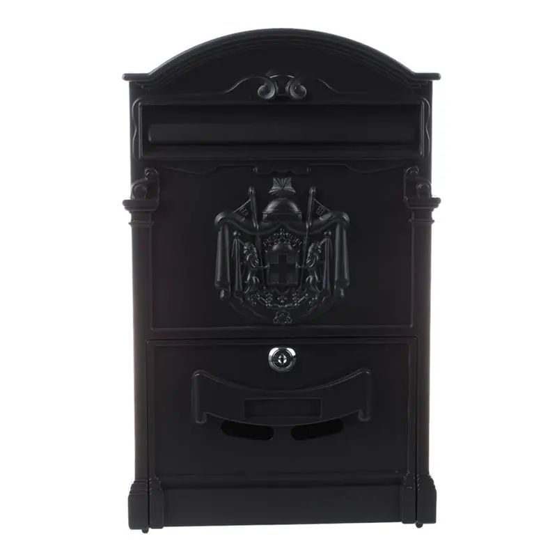 Heavy Duty Black Aluminium Lockable Secure Mail Letter Post Box Letterbox New | Дом и сад