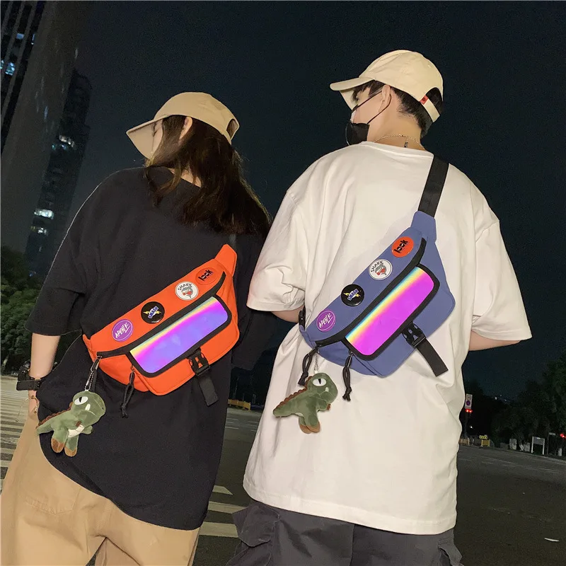 Women's messenger bag hip hop men's chest bag reflective colorful shoulder bag waist bag sling bags for men
Women's messenger bag hip hop men's chest bag reflective colorful shoulder bag waist bag sling bags for men