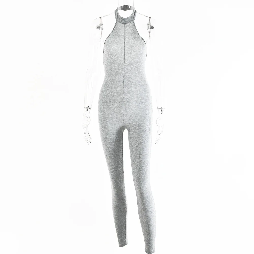 Solid Jumpsuit Women Summer Casual Halter Neck Sleeveless Pencil Pants Body Ribbed Knitted Bodycon Rompers Womens Jumpsuit
Solid Jumpsuit Women Summer Casual Halter Neck Sleeveless Pencil Pants Body Ribbed Knitted Bodycon Rompers Womens Jumpsuit