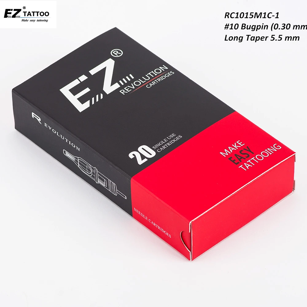 

RC1015M1C-1 EZ Revolution Cartridge Tattoo Needles Curved Magnum#10 Bugpin Long Taper Rotary Machine Supply 20 pcs/Box