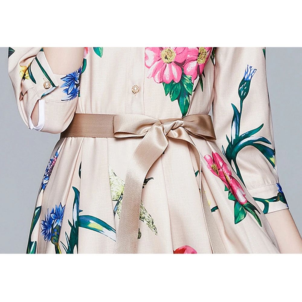 Simgent Floral Butterfly Dress Woman Three Quarter Sleeve Elegant Party Print Belted Midi Dress Vestidos Robe Femme SG012222
Simgent Floral Butterfly Dress Woman Three Quarter Sleeve Elegant Party Print Belted Midi Dress Vestidos Robe Femme SG012222