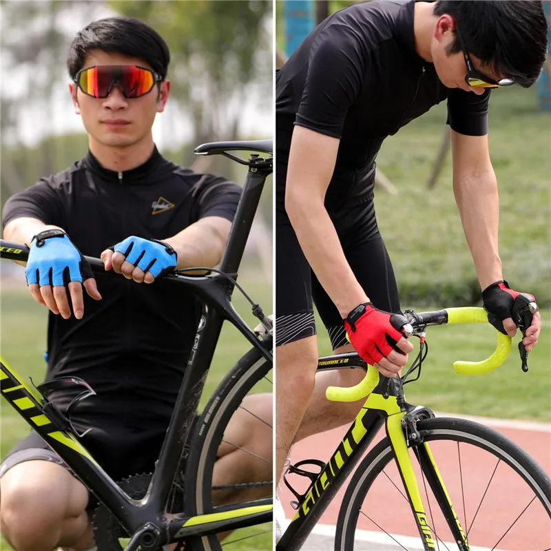 Велосипедные дышащие велосипедные перчатки с обрезанными пальцами Нескользящие