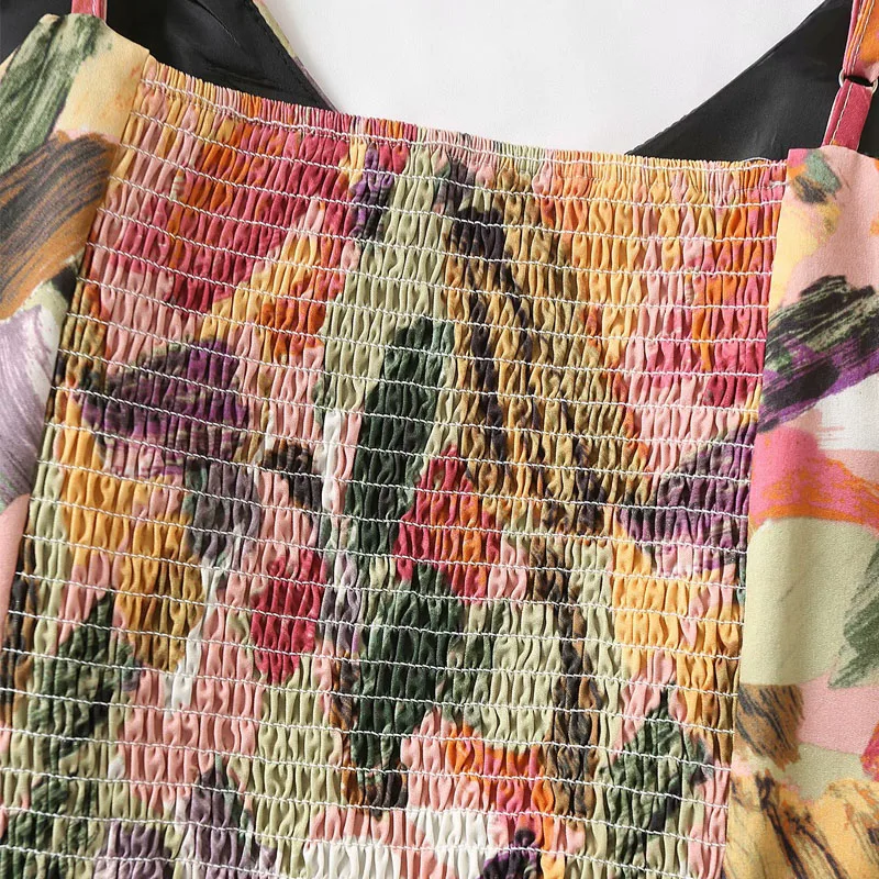 New Women's Gouache Print Slim Fit Thin Women's Dress Vintage Fresh Floral Beach Vacation Chic Female Sling Dresses
New Women's Gouache Print Slim Fit Thin Women's Dress Vintage Fresh Floral Beach Vacation Chic Female Sling Dresses