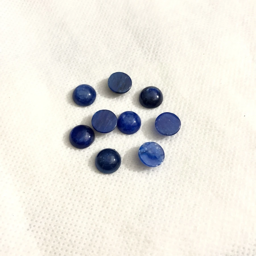 

Wholesale 5pcs/pack Natural Blue Kyanite Bead Cabochon 8mm Round Cabochon8x10mm Oval Cabochons,Loose Gem Stone Ring Face